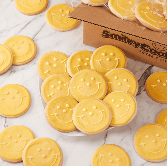 4" Banana Smiley® Cookies - SmileyCookie.com individually wrapped, nut-free, and kosher cookies delivered to you!