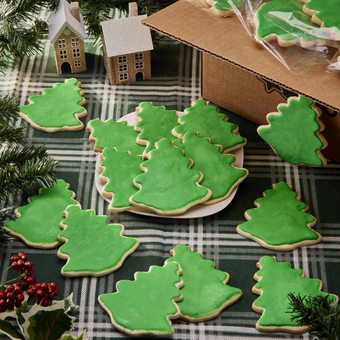 4" Wrapped Green Iced Christmas Tree Cookies - SmileyCookie.com individually wrapped, nut - free, and kosher cookies delivered to you!