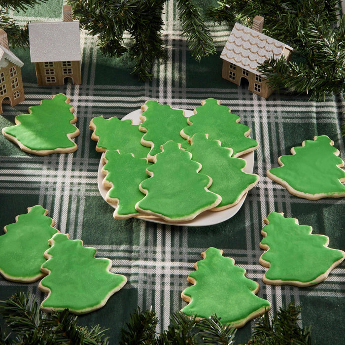 4" Wrapped Green Iced Christmas Tree Cookies - SmileyCookie.com individually wrapped, nut - free, and kosher cookies delivered to you!