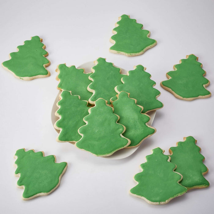 4" Wrapped Green Iced Christmas Tree Cookies - SmileyCookie.com individually wrapped, nut - free, and kosher cookies delivered to you!