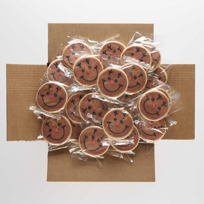4" Wrapped Reindeer Cookies - SmileyCookie.com individually wrapped, nut - free, and kosher cookies delivered to you!