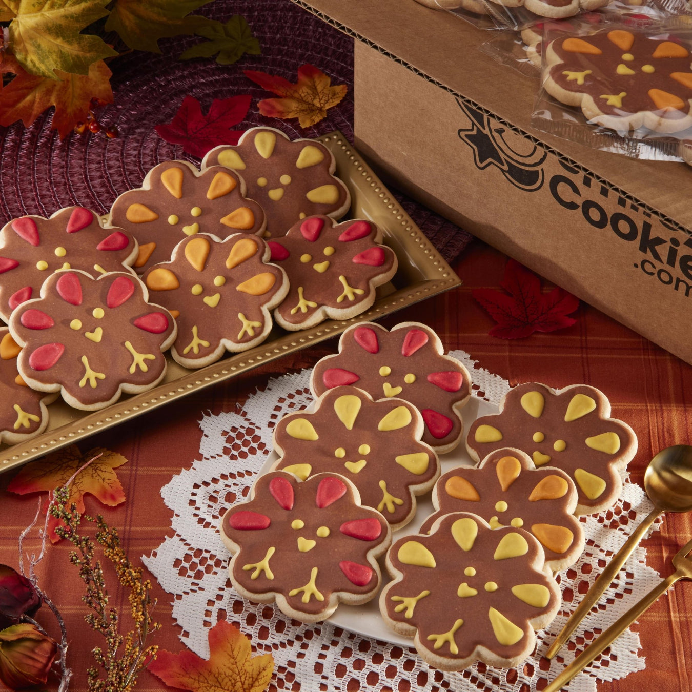 4" Wrapped Turkey Cookies - SmileyCookie.com individually wrapped, nut - free, and kosher cookies delivered to you!