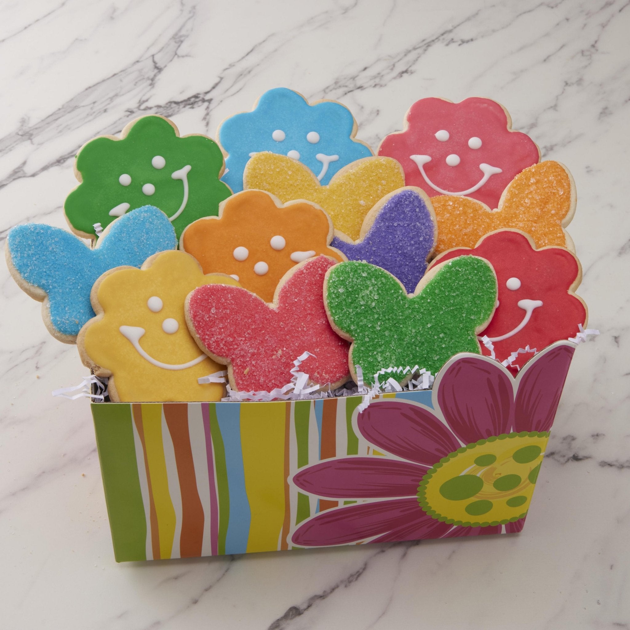 Butterflies & Flowers Gift Box - SmileyCookie.com individually wrapped, nut - free, and kosher cookies delivered to you!