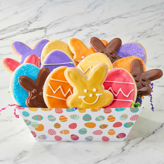 Easter Bunny Sparkle and Smiles Gift Basket - SmileyCookie.com individually wrapped, nut - free, and kosher cookies delivered to you!