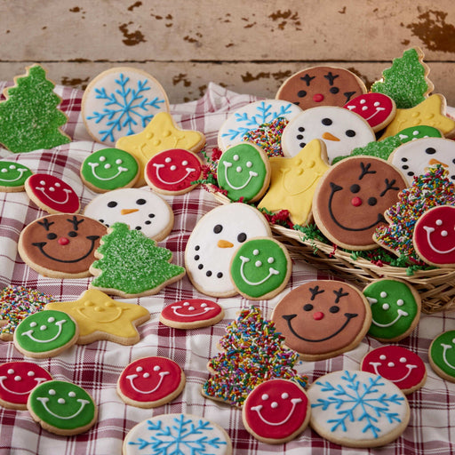 Goodies On His Sleigh Cookie Gift Basket! - SmileyCookie.com individually wrapped, nut - free, and kosher cookies delivered to you!