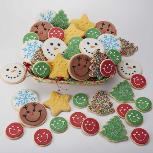 Goodies On His Sleigh Cookie Gift Basket! - SmileyCookie.com individually wrapped, nut - free, and kosher cookies delivered to you!