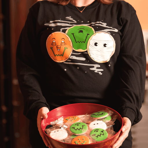 Halloween Cookie Long - Sleeve Shirt - SmileyCookie.com individually wrapped, nut - free, and kosher cookies delivered to you!