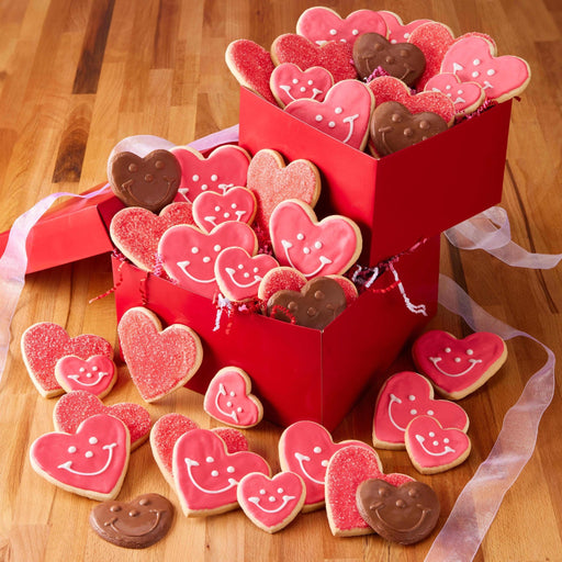 Love Overload Valentine's Day Treat Tower - SmileyCookie.com individually wrapped, nut - free, and kosher cookies delivered to you!