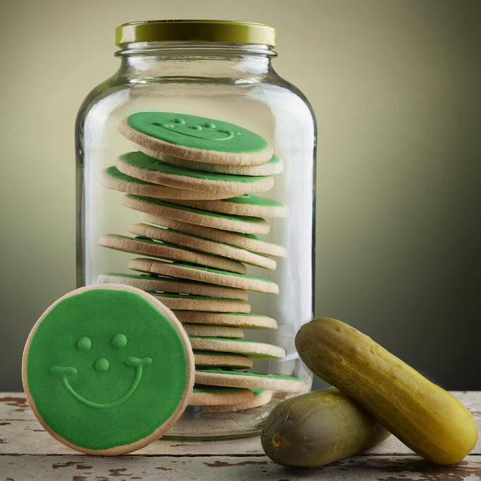 Pickle Smiley® Cookies - SmileyCookie.com individually wrapped, nut-free, and kosher cookies delivered to you!