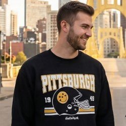 Pittsburgh Black & Gold Football Crew Neck Unisex Sweatshirt - SmileyCookie.com individually wrapped, nut - free, and kosher cookies delivered to you!