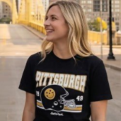 Pittsburgh Black & Gold Football Unisex T-Shirt - SmileyCookie.com individually wrapped, nut - free, and kosher cookies delivered to you!
