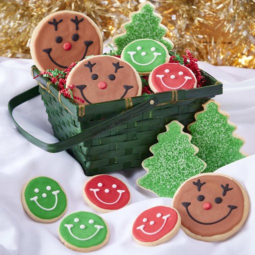 Reindeer Basket - SmileyCookie.com individually wrapped, nut - free, and kosher cookies delivered to you!