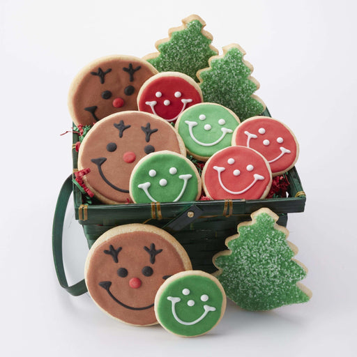 Reindeer Basket - SmileyCookie.com individually wrapped, nut - free, and kosher cookies delivered to you!