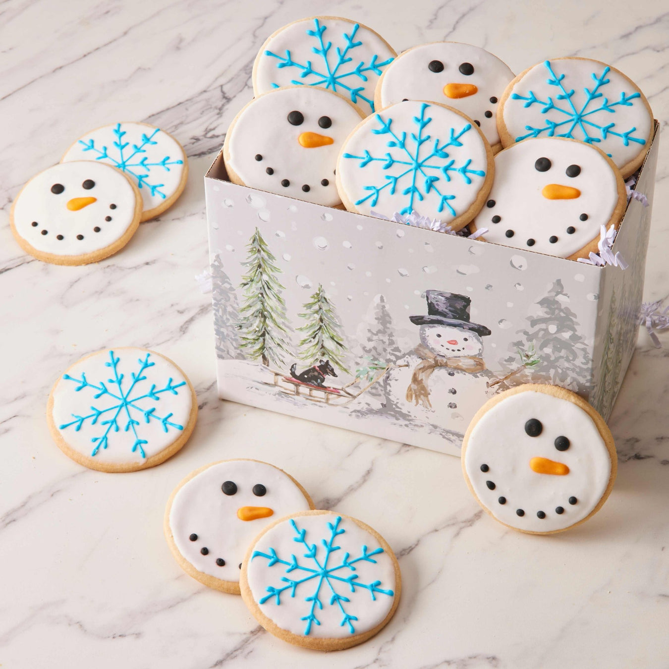 Snowstorm Gift Box - SmileyCookie.com individually wrapped, nut - free, and kosher cookies delivered to you!