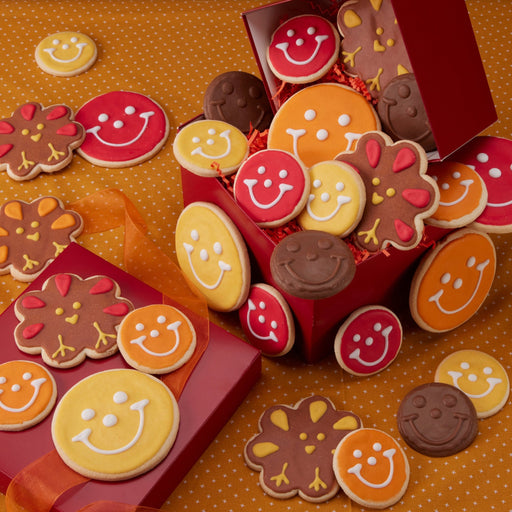 Thankful For You Mini Gift Tower - SmileyCookie.com individually wrapped, nut - free, and kosher cookies delivered to you!