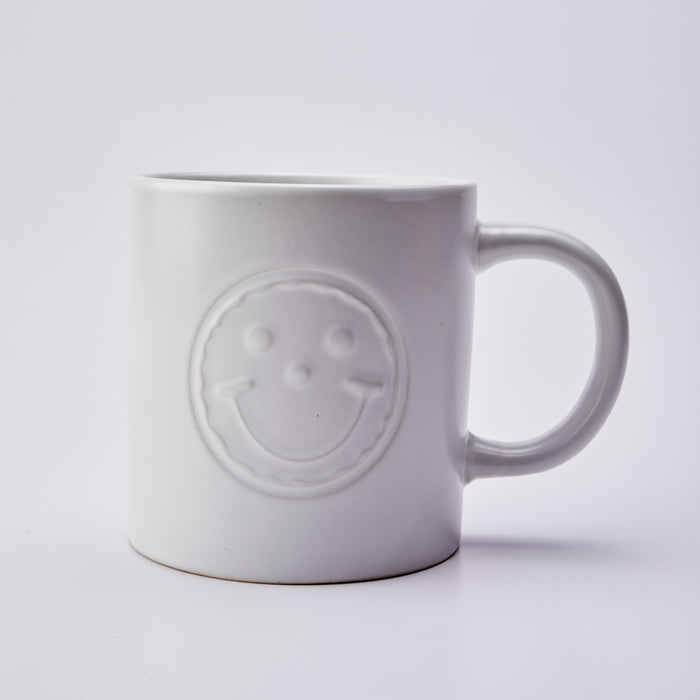 Matte White Smiley Cookie Ceramic Coffee Mug