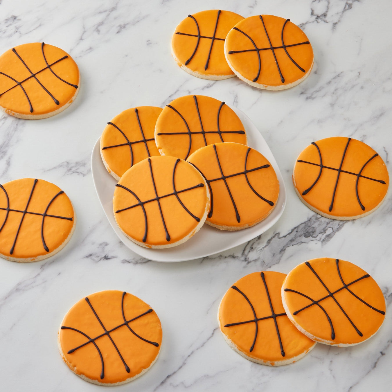 4" Basketball Cookies - SmileyCookie.com individually wrapped, nut - free, and kosher cookies delivered to you!