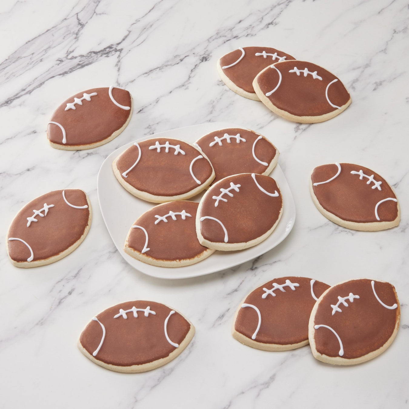 4" Football Cookies - SmileyCookie.com individually wrapped, nut - free, and kosher cookies delivered to you!