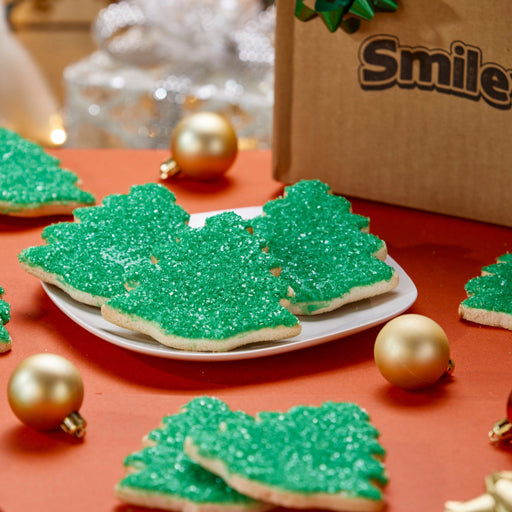 4" Wrapped Christmas Tree Sparkle Cookies - SmileyCookie.com individually wrapped, nut - free, and kosher cookies delivered to you!