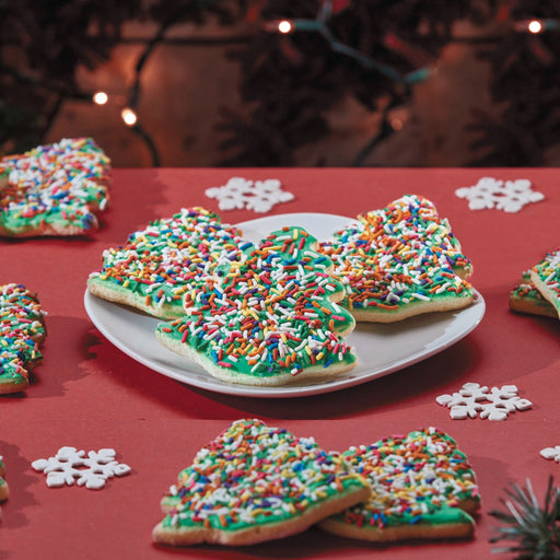 4" Wrapped Christmas Tree Sprinkle Cookies - SmileyCookie.com individually wrapped, nut - free, and kosher cookies delivered to you!