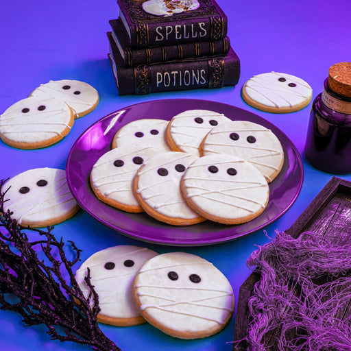 4" Wrapped Mummy Cookies - SmileyCookie.com individually wrapped, nut - free, and kosher cookies delivered to you!