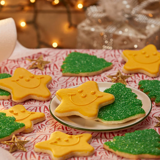 Christmas Star Pack - SmileyCookie.com individually wrapped, nut - free, and kosher cookies delivered to you!