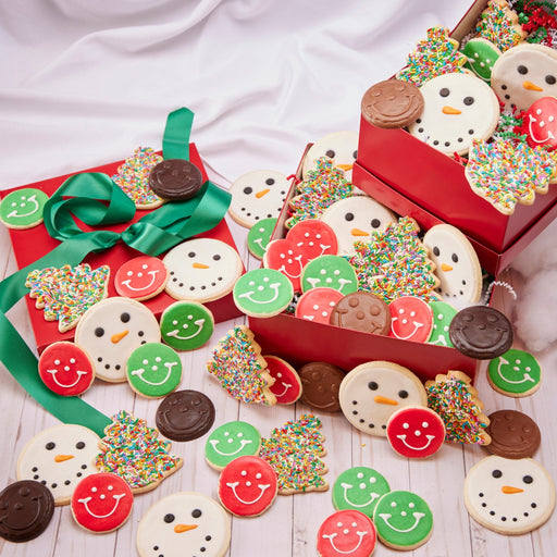 Christmas Treat Tower - SmileyCookie.com individually wrapped, nut - free, and kosher cookies delivered to you!