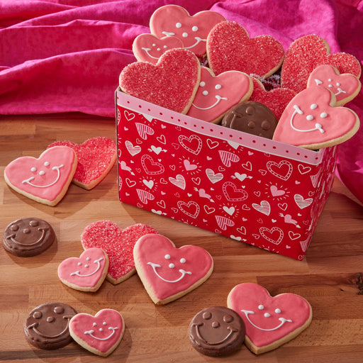 Cupid's Arrow Deluxe Valentine's Gift Basket - SmileyCookie.com individually wrapped, nut - free, and kosher cookies delivered to you!