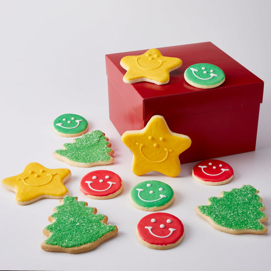 Holly Jolly Christmas Cookie Gift Pack - SmileyCookie.com individually wrapped, nut - free, and kosher cookies delivered to you!