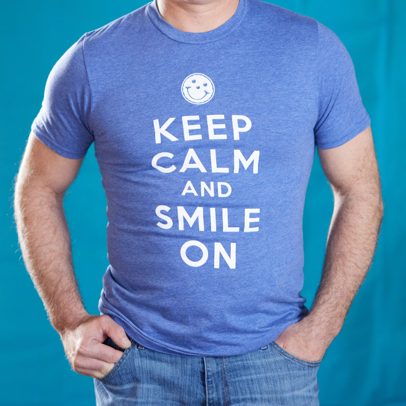 Keep Calm and Smile On Shirt - SmileyCookie.com individually wrapped, nut - free, and kosher cookies delivered to you!
