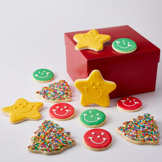 Merry & Bright Christmas Cookie Gift Pack - SmileyCookie.com individually wrapped, nut - free, and kosher cookies delivered to you!