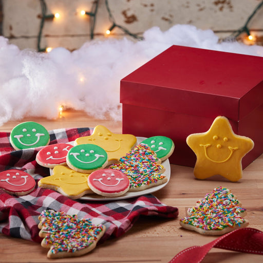 Merry & Bright Christmas Cookie Gift Pack - SmileyCookie.com individually wrapped, nut - free, and kosher cookies delivered to you!