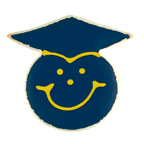 Create Your Own Custom Graduation Smiley Cookies - Customer's Product with price 1.70 ID 7qP7Q3CuLcQoNzhQt7vdZBgt
